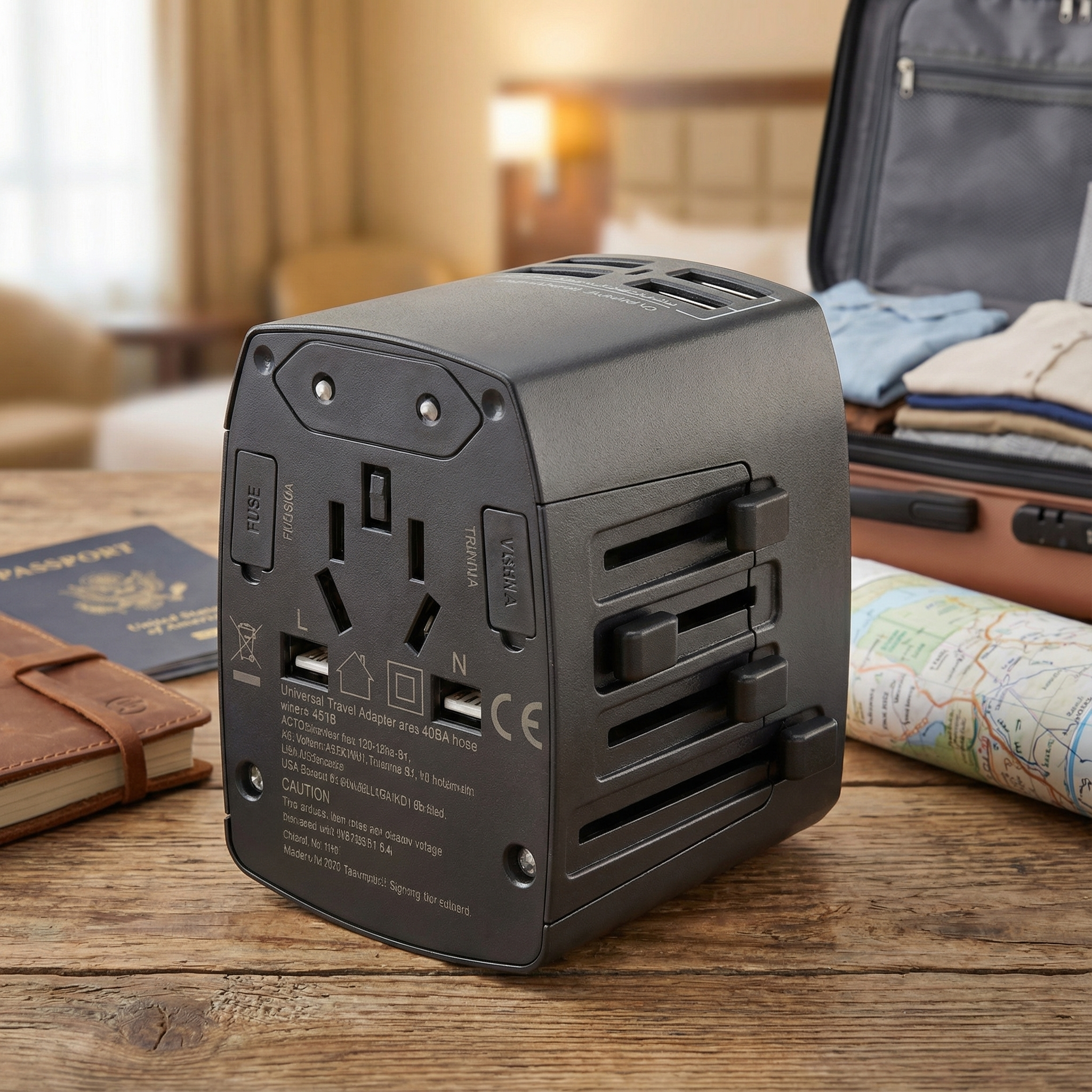 Anker Nano Travel Adapter – 4-in-1, 65W, Black