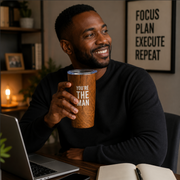 Personalised Wood Finish Stainless Steel Travel Tumbler – 20oz Insulated Mug