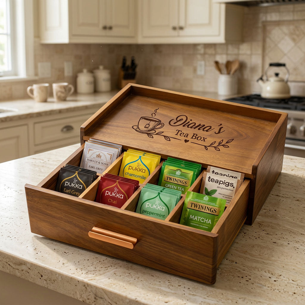 Acacia Wood Tea Box