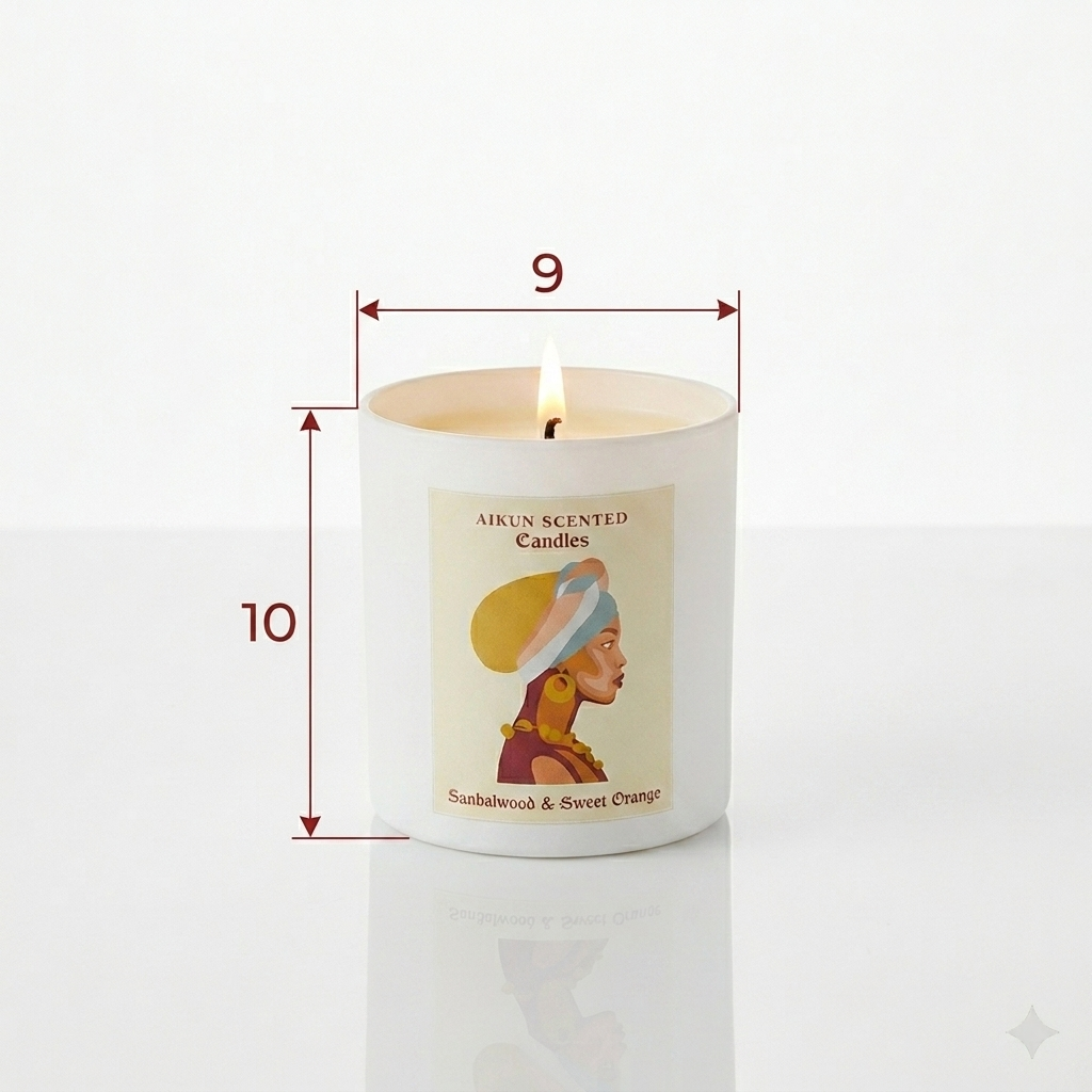 Aikun Scented Candle Jar – 400g Sandalwood & Sweet Orange Candle Jar
