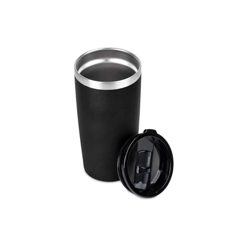 Alex Varga Bosky Stainless Steel Vacuum Insulated Tumbler – 20oz (580ml) | Powder-Coated Travel Mug with Slider Lid | Black