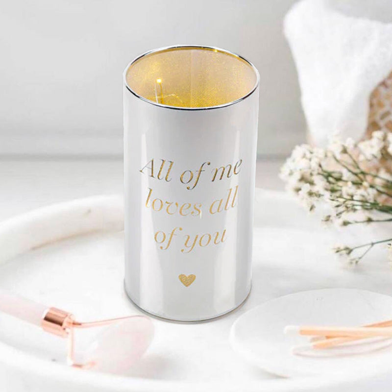 Amore Light Up Silver Tube Lamp "All of Me"