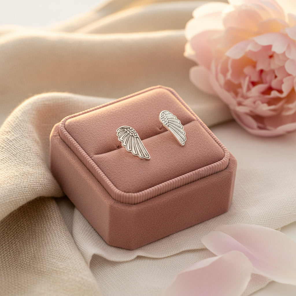 Angel Wing Silver Studs