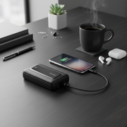 Anker Power Bank 10K (30W) – Built-In USB-C + Lightning Cables (Black)