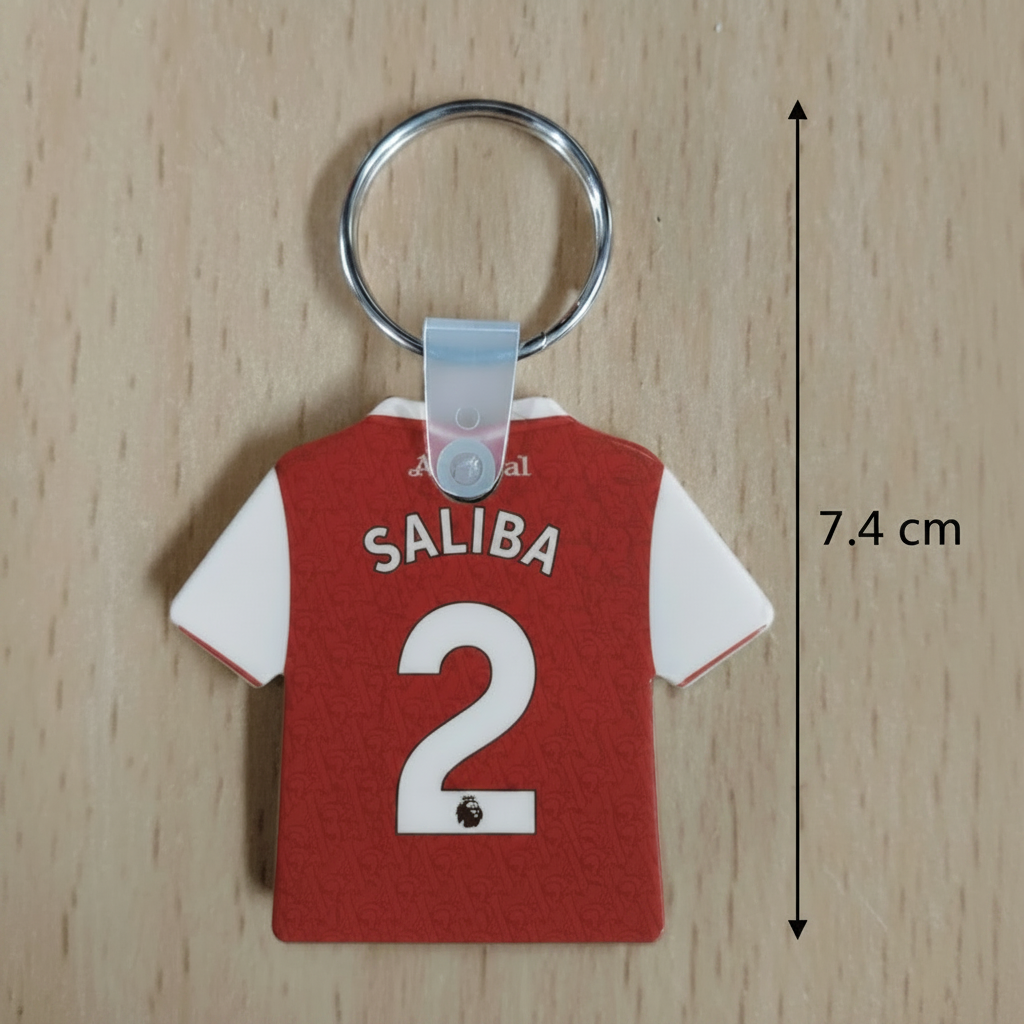 Personalised EPL Soccer Jersey Key Holder – Custom Name & Number Key Accessory 5.5 cm