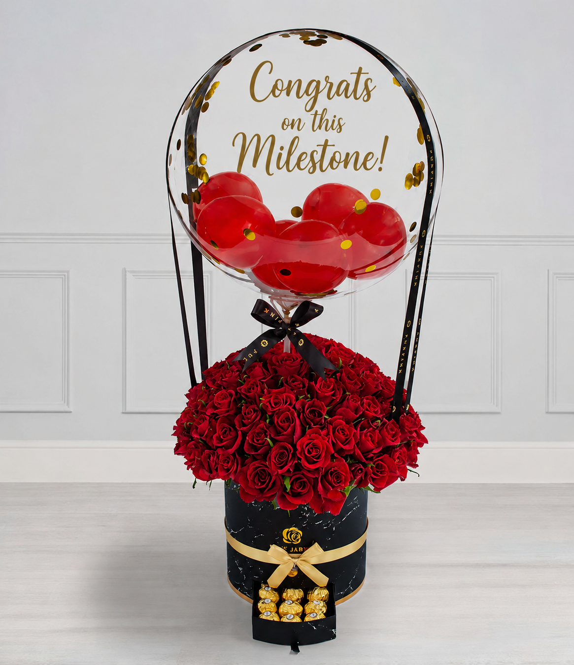 Premium Roses & Ferrero Hot Air Balloon