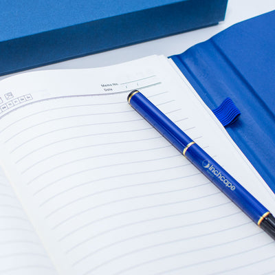 Personalised Blue Pen & Notebook Gift Set