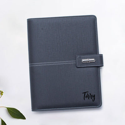 Personalised Leathersque Black Notebook