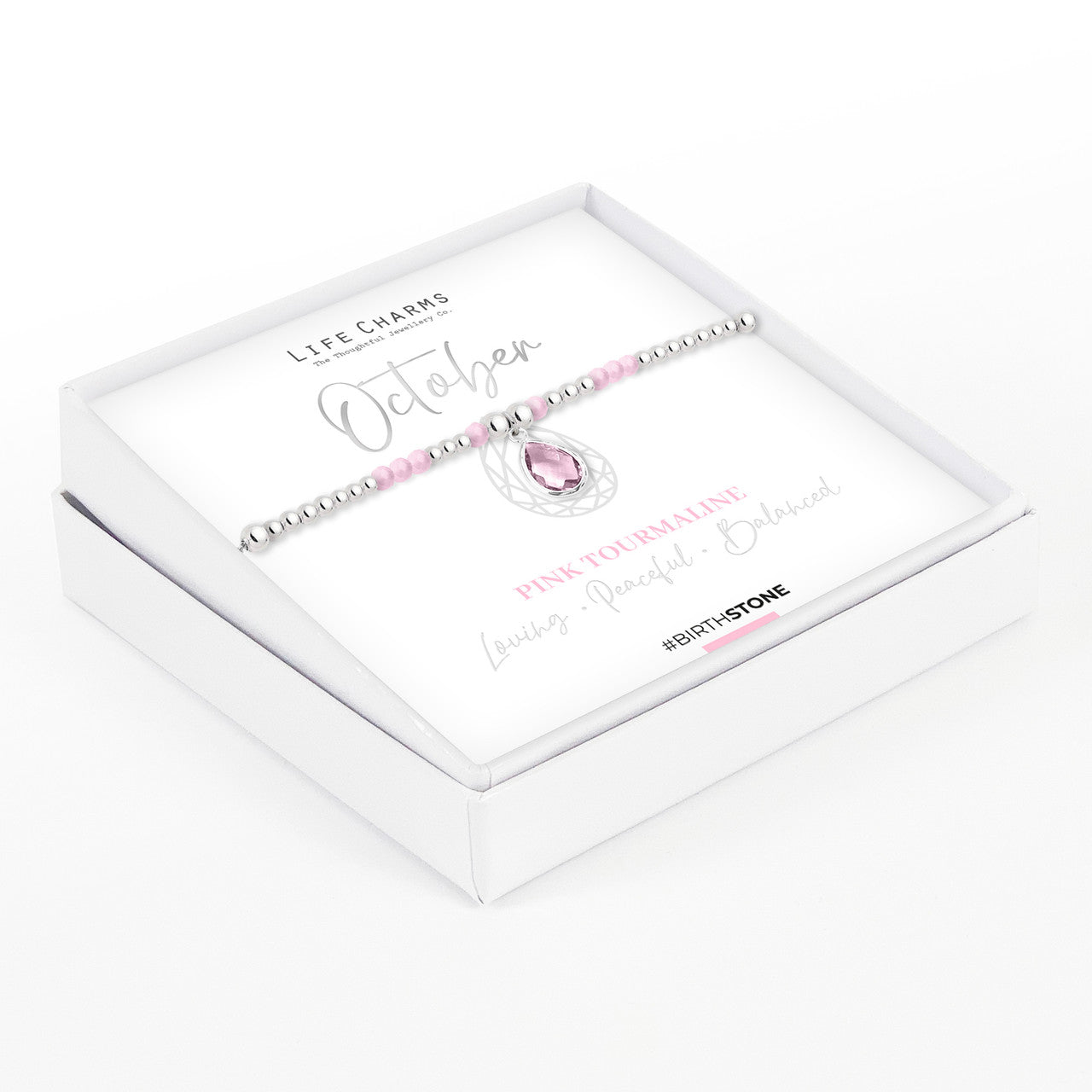 October Birthstone Bracelet – Pink Tourmaline