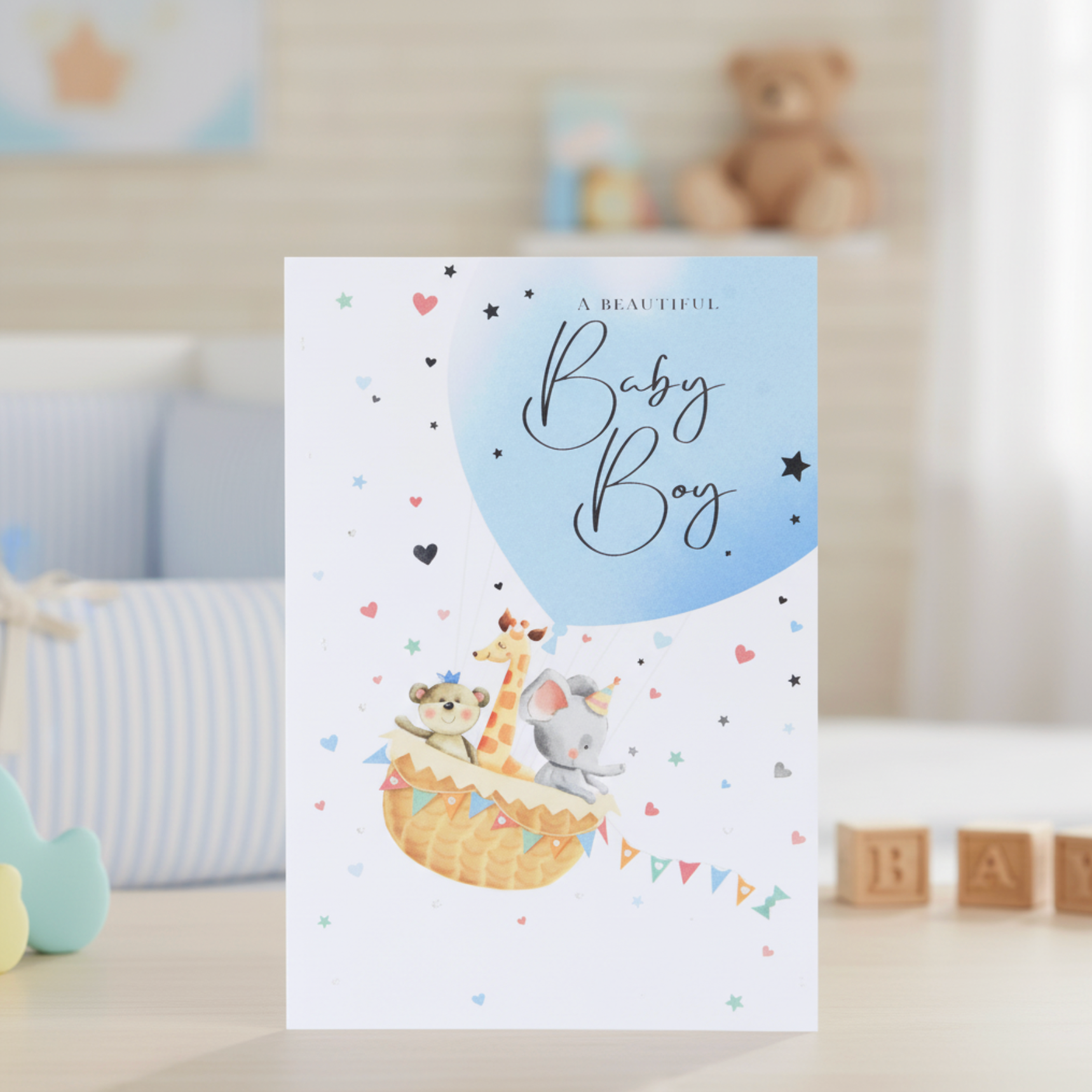 Baby Boy Newborn Greeting Card – New Baby Congratulations Card