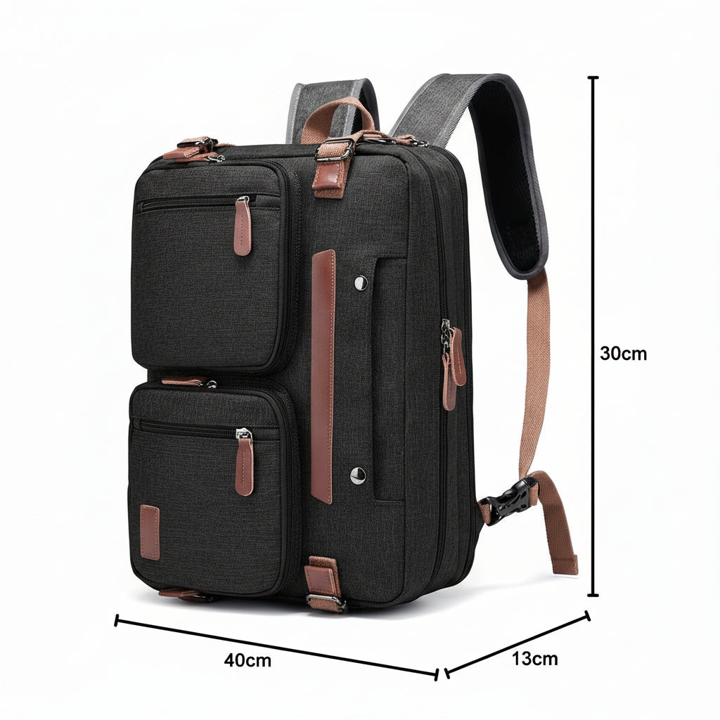 Urban Commuter Polymer Fabric Laptop Backpack Briefcase – Fits 15.6” Laptop