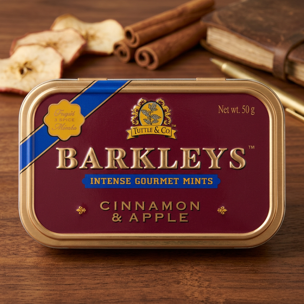 Barkley’s Apple & Cinnamon Mints – 50g Pocket Tin Refreshing Mint Candy