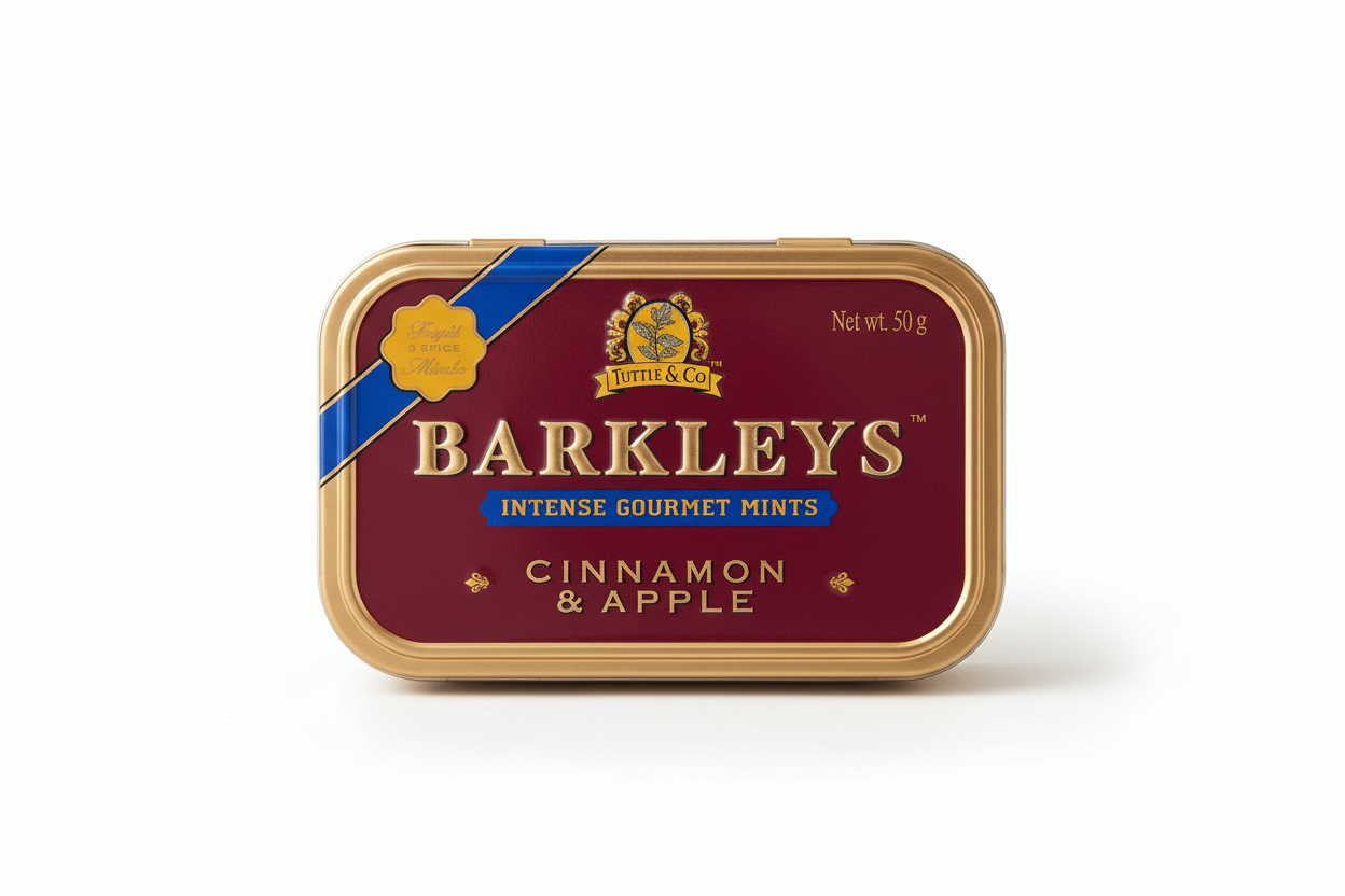 Barkley’s Apple & Cinnamon Mints – 50g Pocket Tin Refreshing Mint Candy