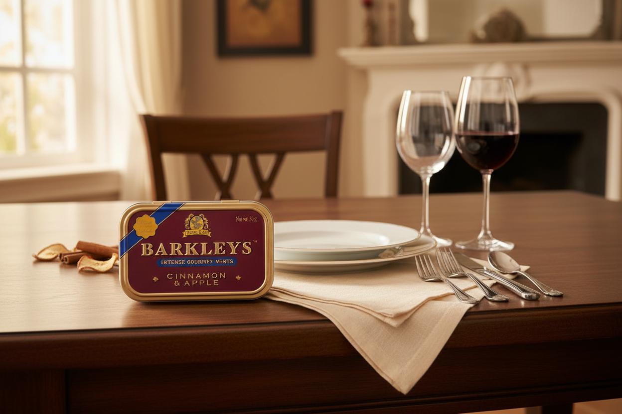 Barkley’s Apple & Cinnamon Mints – 50g Pocket Tin Refreshing Mint Candy