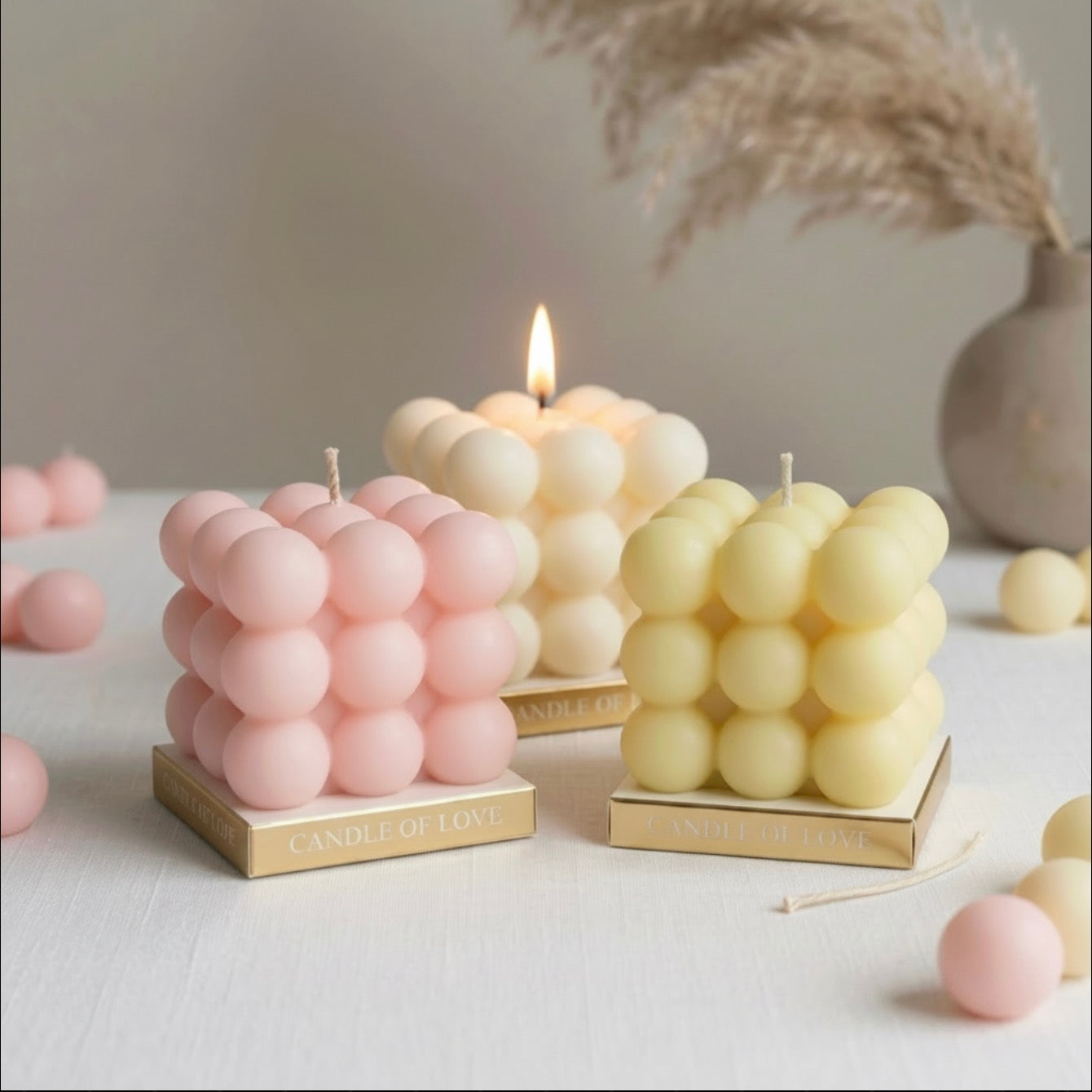 Purpink Elegant & Aromatic Soy Wax Bubble Candle