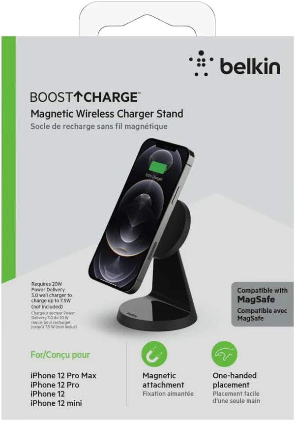 Belkin Wireless Charger Stand with MagSafe – 7.5W (Black)