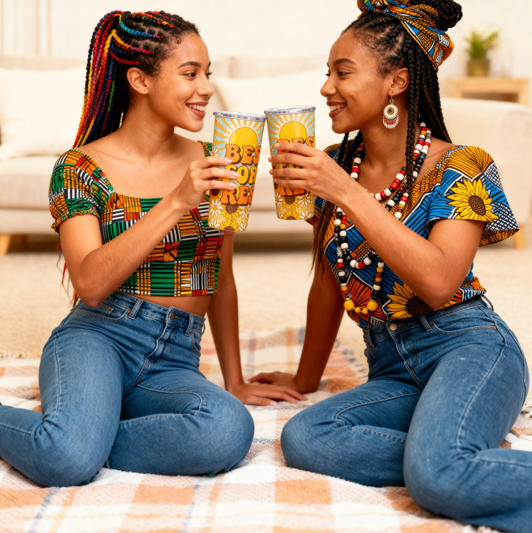 Personalised 20 oz Stainless Steel Sublimation Travel Tumbler – “Besties for the Resties” with Straw