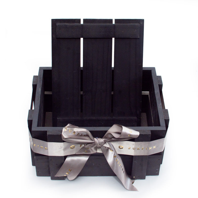 Black Luxury Wooden Crate With Ribbon