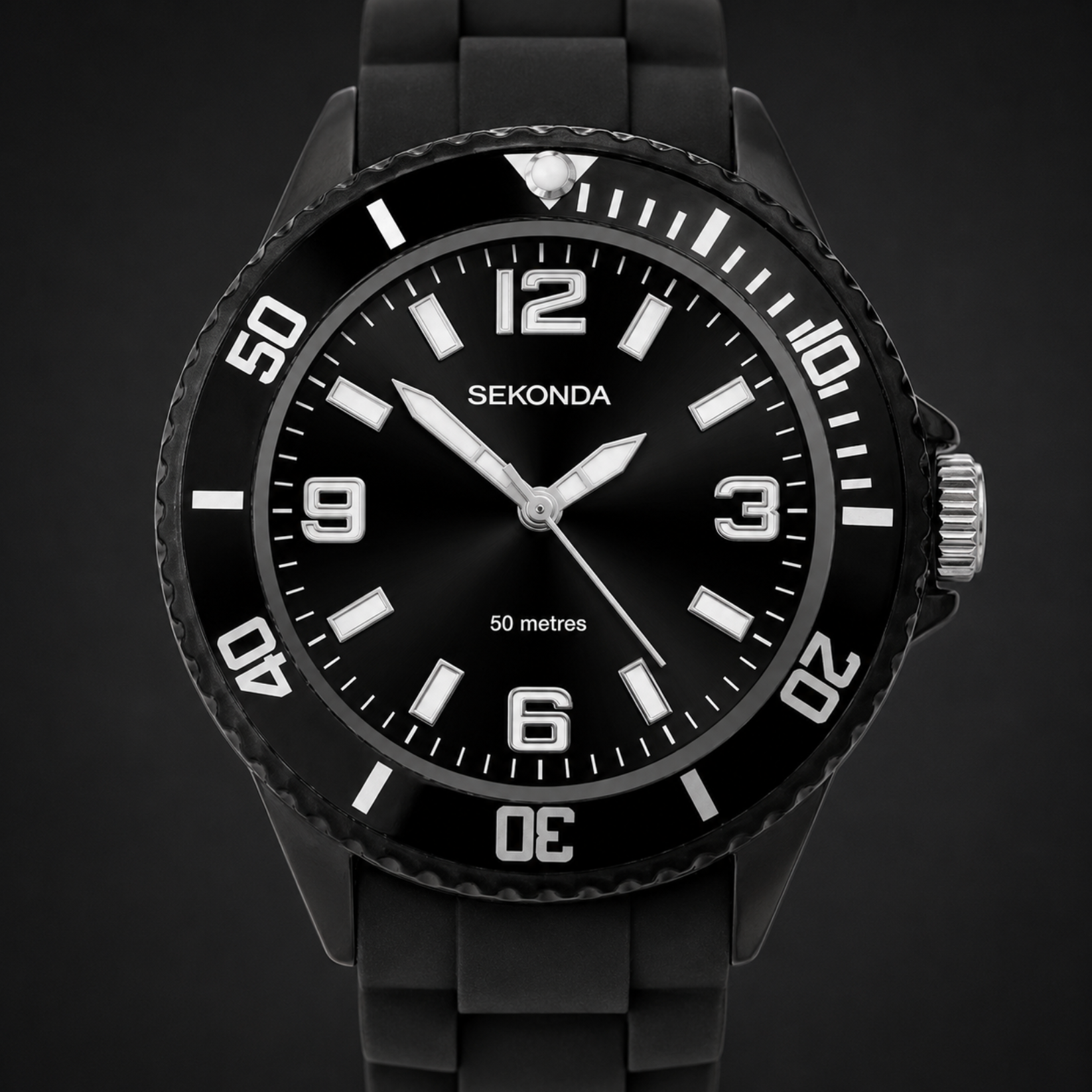 Sekonda Youth Watch – Black Silicone Strap (3390)