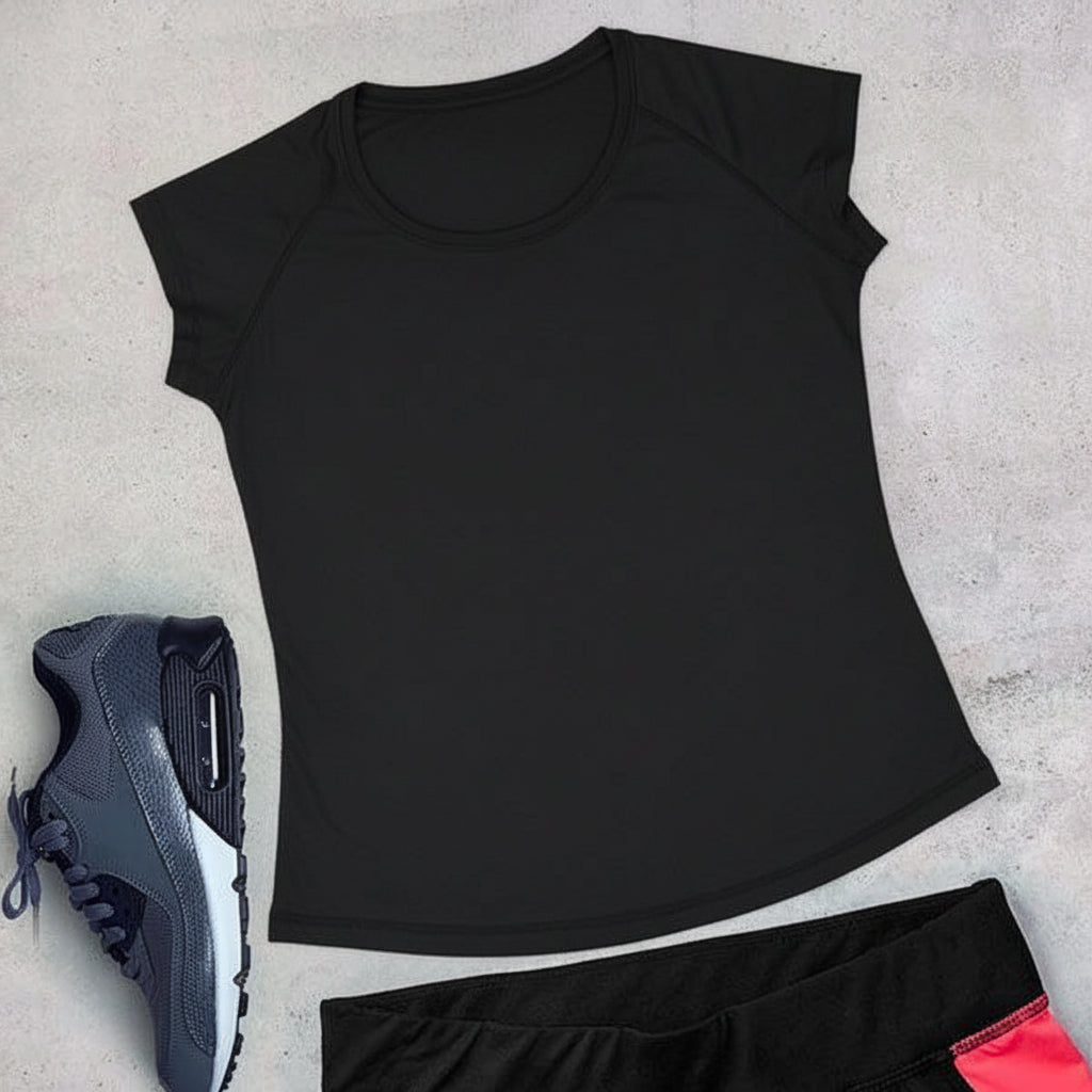 Ladies Microfibre Polyester Gym T-Shirt – Moisture-Wicking Activewear