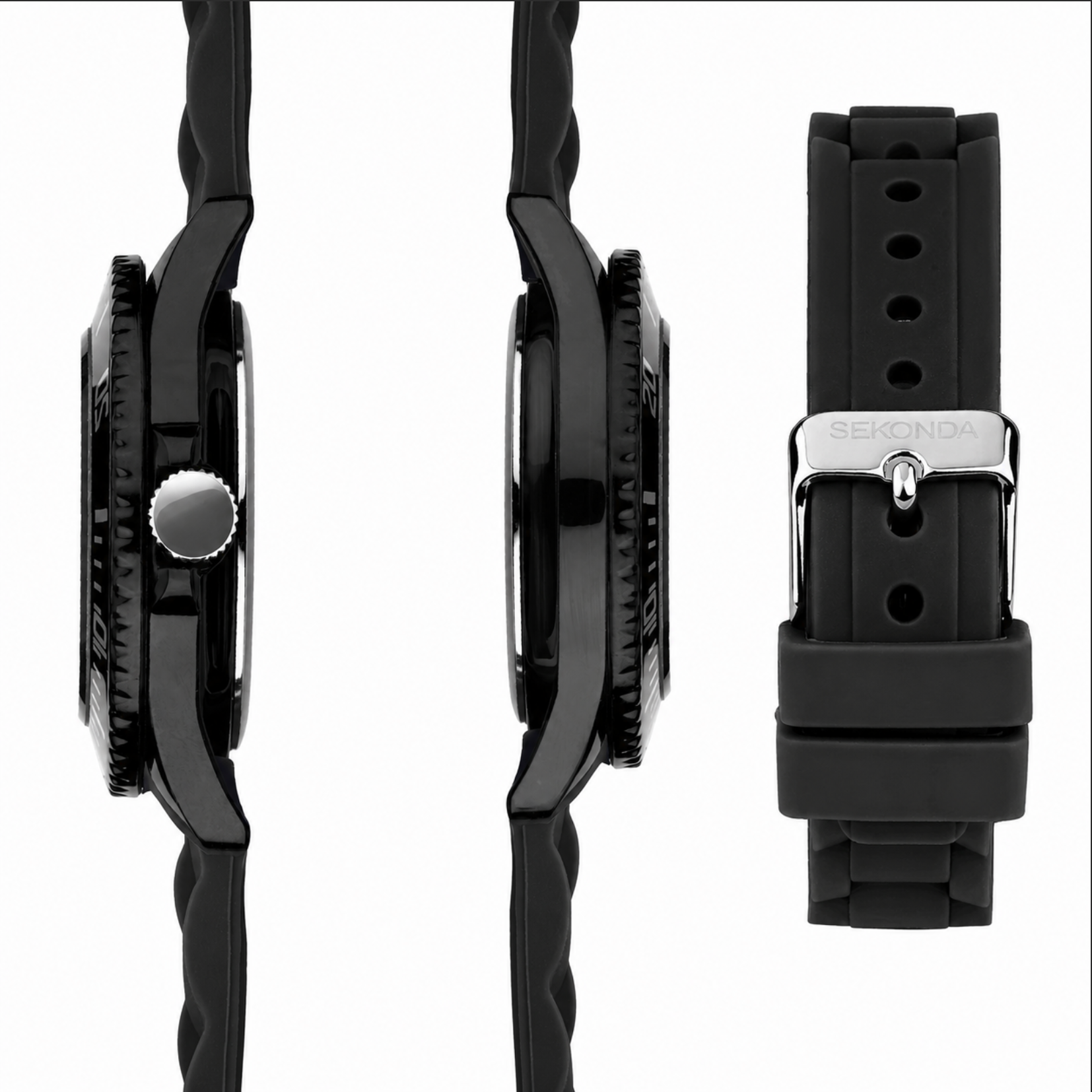 Sekonda Youth Watch – Black Silicone Strap (3390)