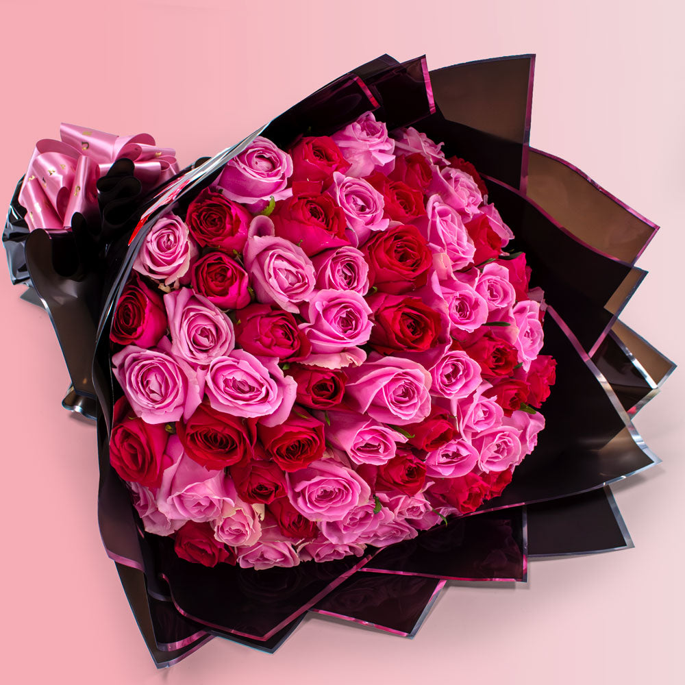 Pink And Pay Roses Premium Red & Pink Roses Bouquet | Luxury Mixed Roses Delivery Nairobi ...