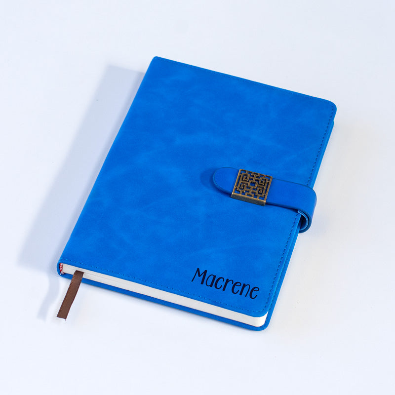 Personalised Leathersque Blue Notebook