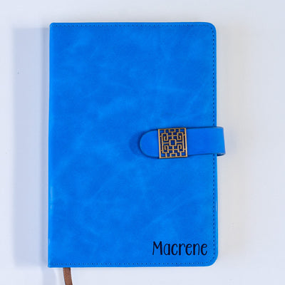 Personalised Leathersque Blue Notebook