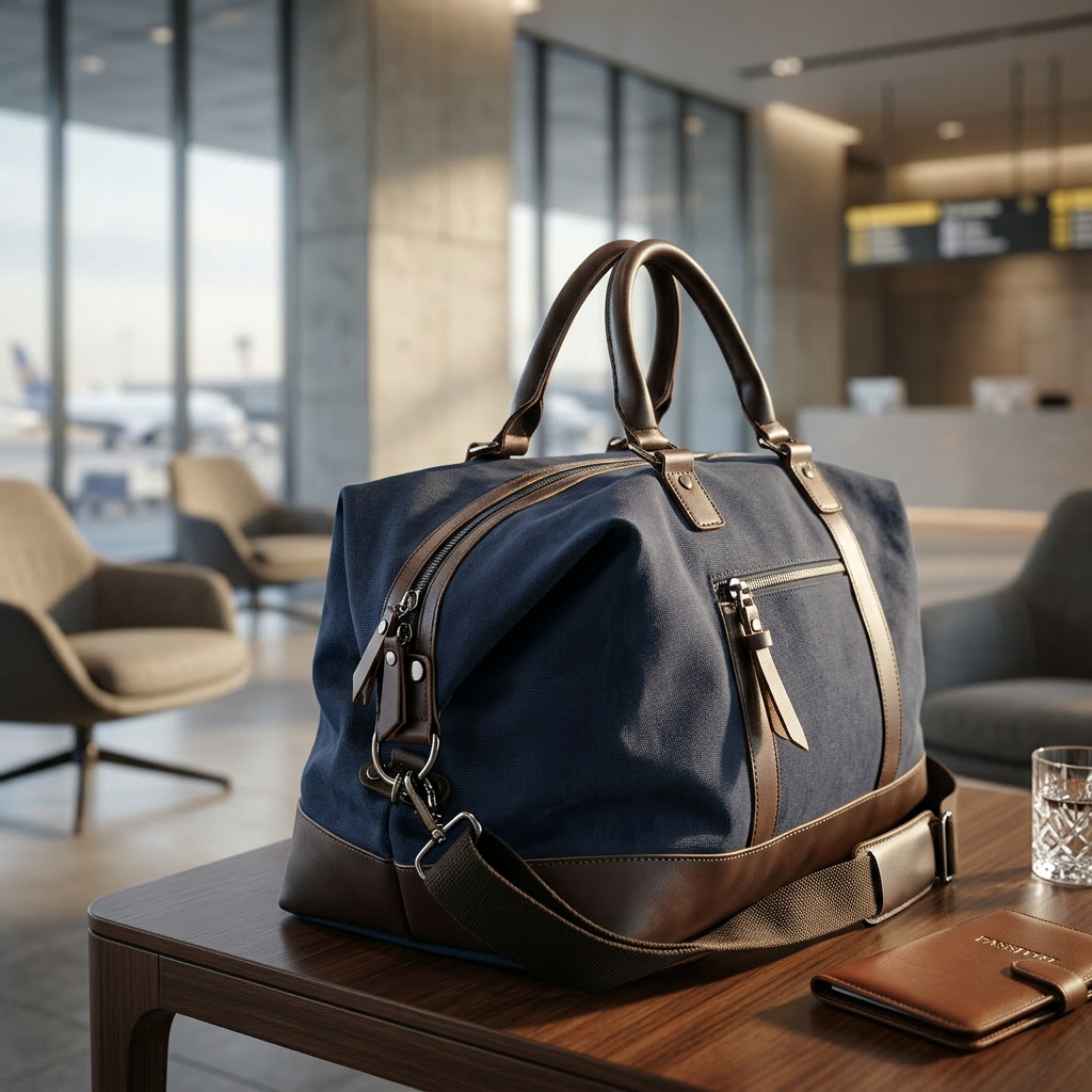 Large Canvas Travel Duffel Bag - Weekend & Gym Overnight Bag with Adjustable Shoulder Strap - 54 × 33 cm