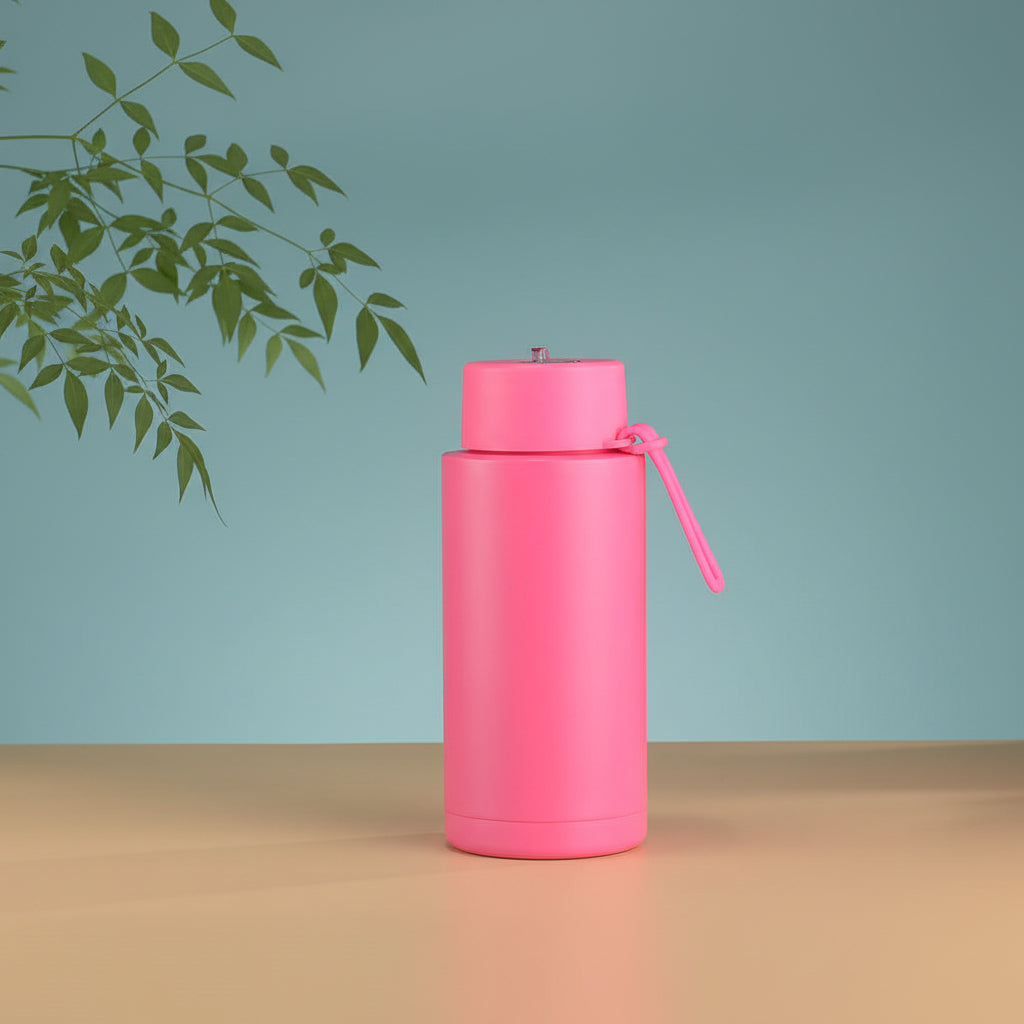 Sports Stainless Steel Tumbler – 1 Litre Large Capacity Bottle with Carry Rope