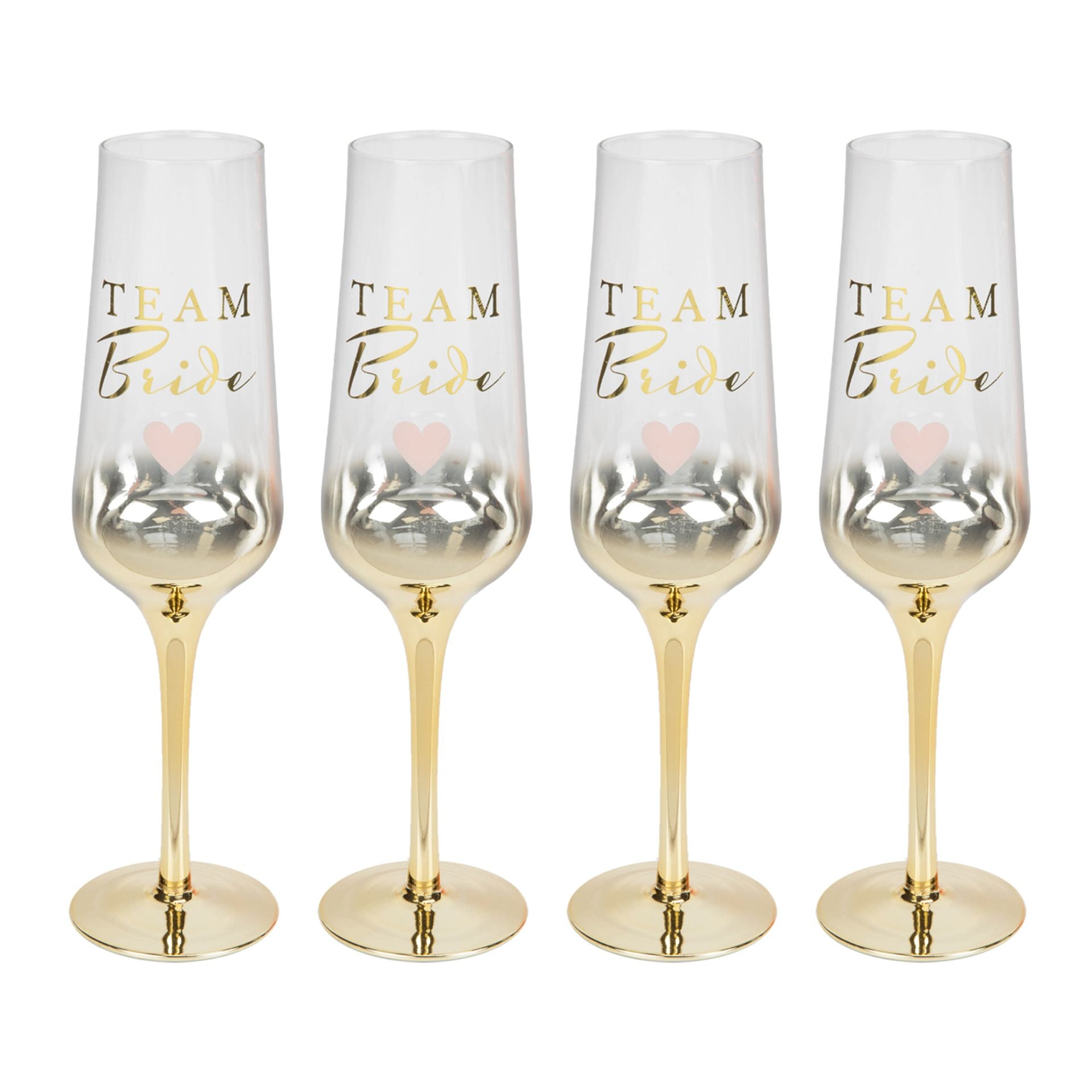 Bridal Shower Set of 4 Prosecco Glasses
