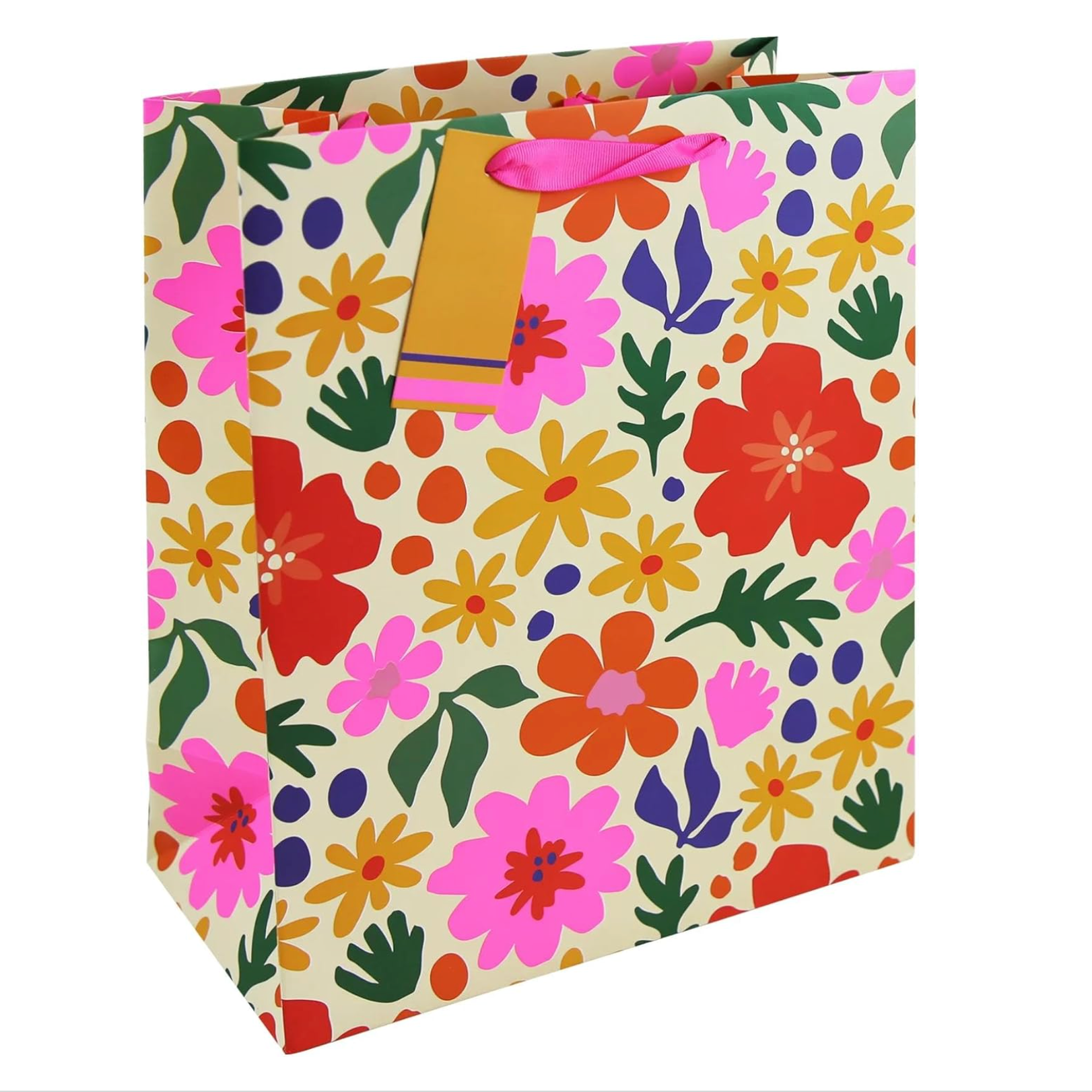 Bright Floral Large Gift Bag – 26.5 × 14 × 33 cm (Pack of 6)