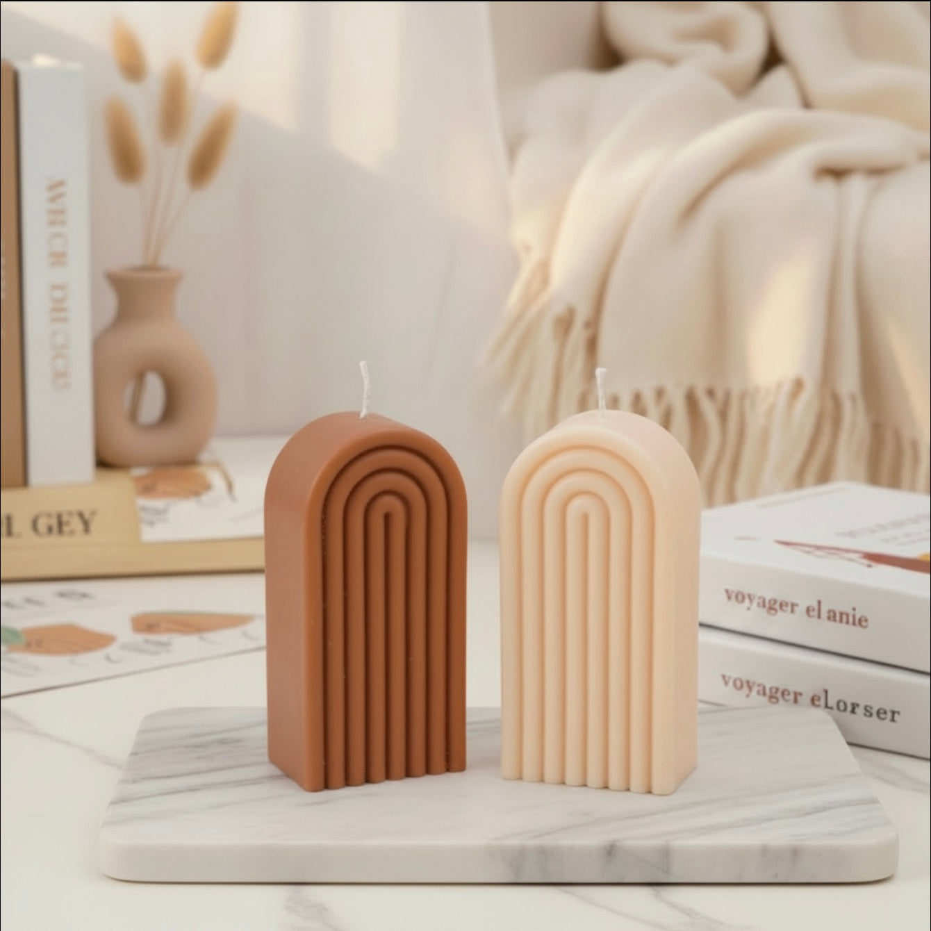 Purpink Arch Candle 250G – Cream & Chocolate Silicone Candle