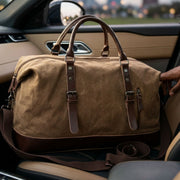 Large Canvas Travel Duffel Bag - Weekend & Gym Overnight Bag with Adjustable Shoulder Strap - 54 × 33 cm