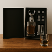 Harvey Makin Whisky Stag Decanter, Glass & Cooling Stones Set