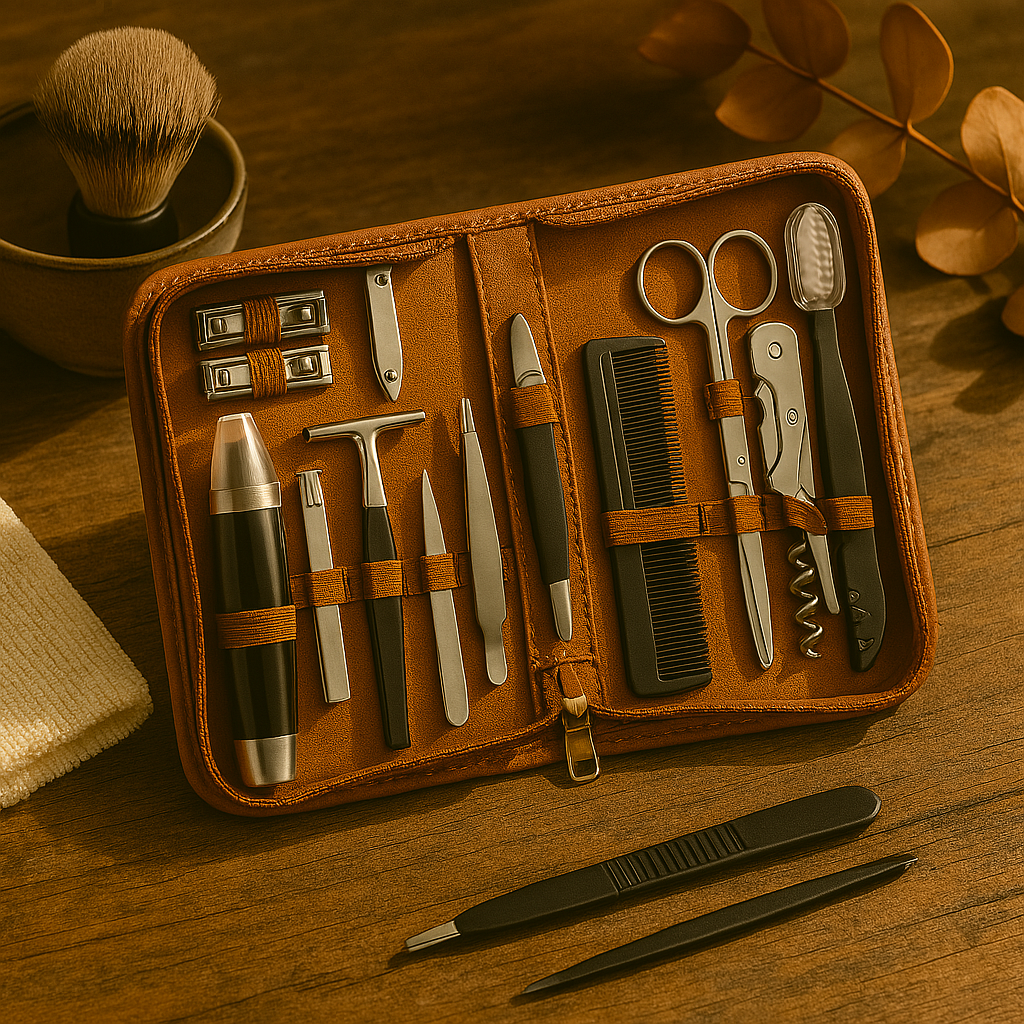 Harvey Makin 12pc Grooming Travel Set – Tan
