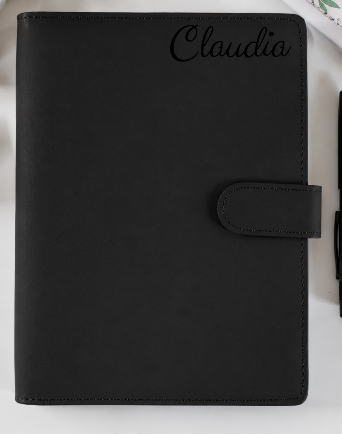 Personalised A5 Refillable Notebook – PU Leather Hardcover Journal