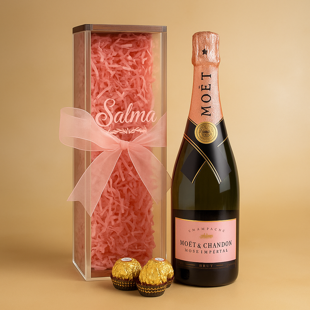 Moet Imperial Rose Truffle Wooden Box