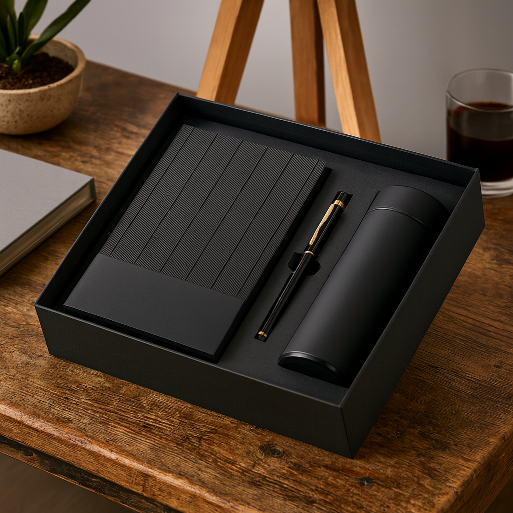 Personalised Executive Business Set – Notebook, Pen & Thermos Gift Set