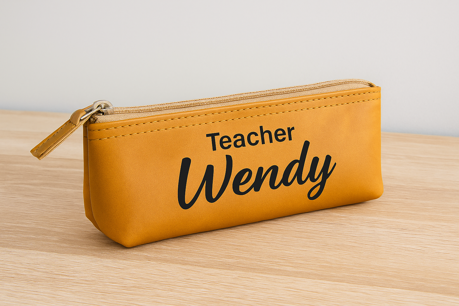 Personalised Trisha Genuine Leather Stationery Pouch - Tan