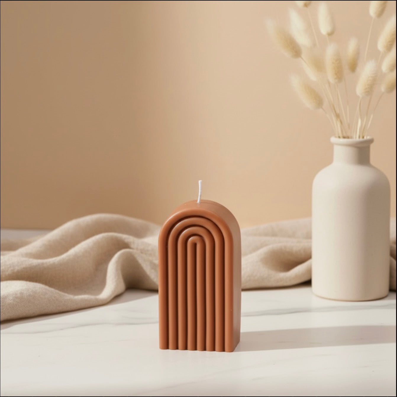 Purpink Arch Candle 250G – Cream & Chocolate Silicone Candle