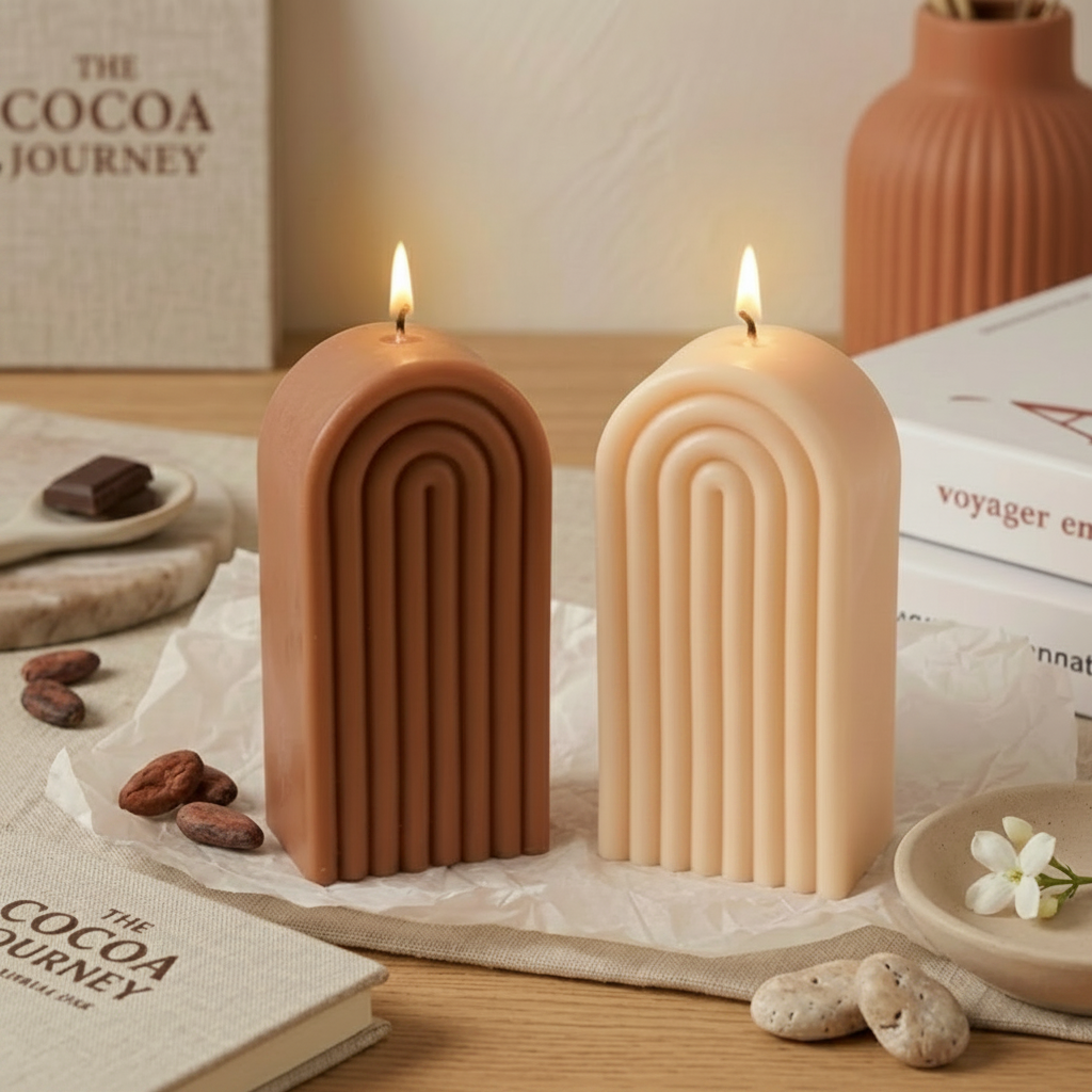 Purpink Arch Candle 250G – Cream & Chocolate Silicone Candle