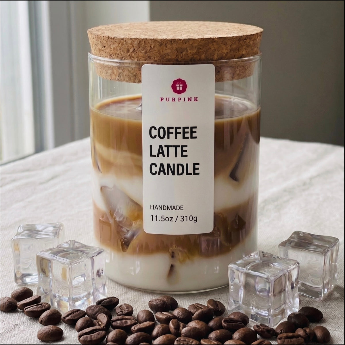 Purpink Coffee Mug Scented Soy Wax Candle – 310g Luxury Candle Jar