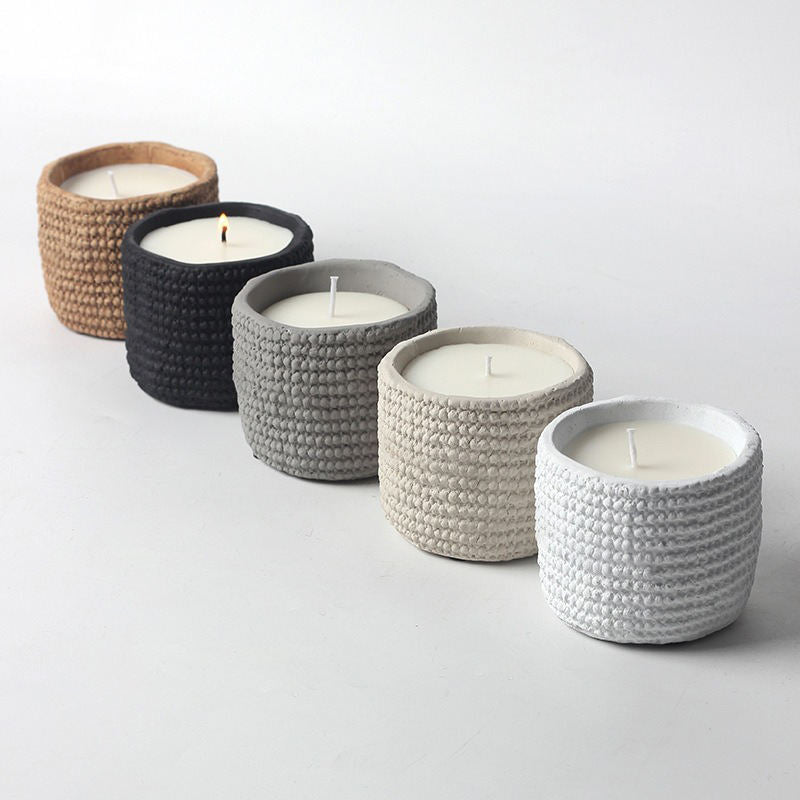 Nordic Concrete Scented Candle – 400g Large Minimalist Candle (8.3cm x 10cm)