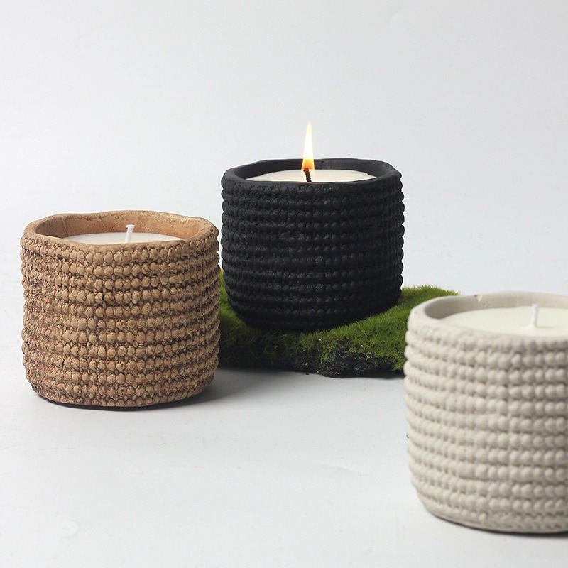 Nordic Concrete Scented Candle – 400g Large Minimalist Candle (8.3cm x 10cm)