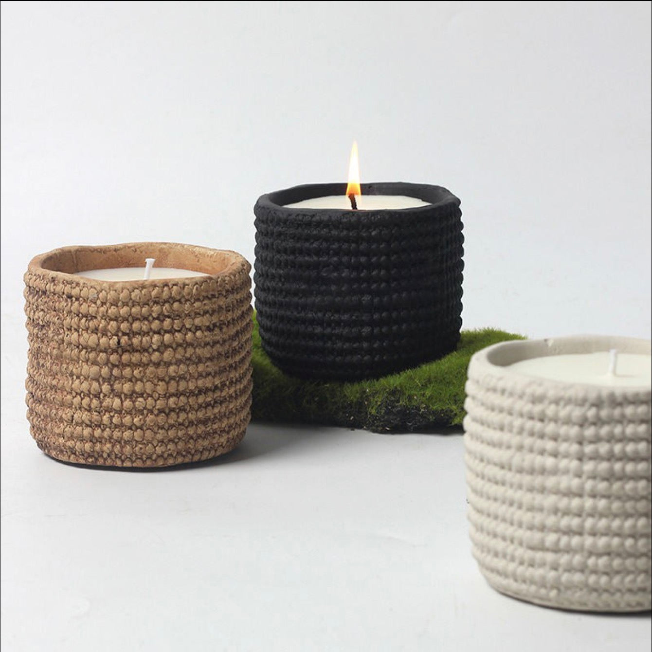 Nordic Concrete Scented Candle – 400g Large Minimalist Candle (8.3cm x 10cm)