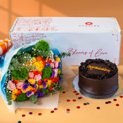 Congratulations Cake & Mixed Bouquet Gift Set