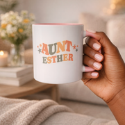 Personalised Cool Aunt Club Mug – 11 oz Inner Colour Ceramic Cup (Pink)