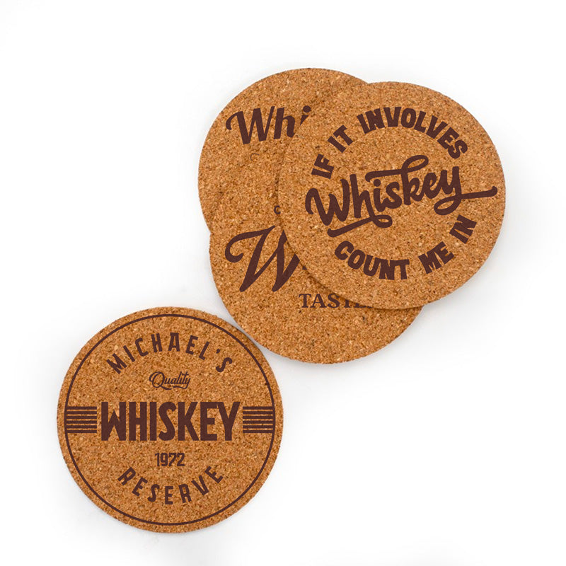 Personalised Whiskey Coasters - Set of 4