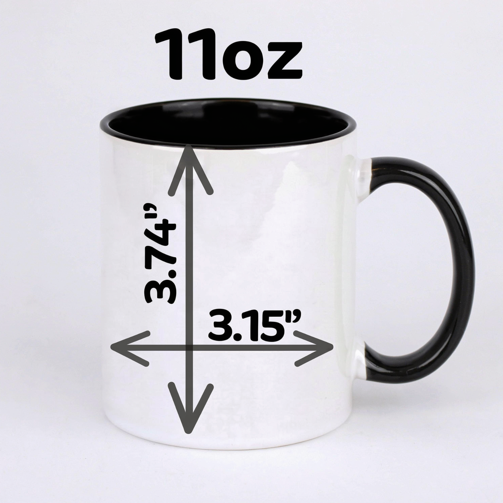 Personalised Couple Mug – 11 oz Inner Colour Ceramic Cup (Black)